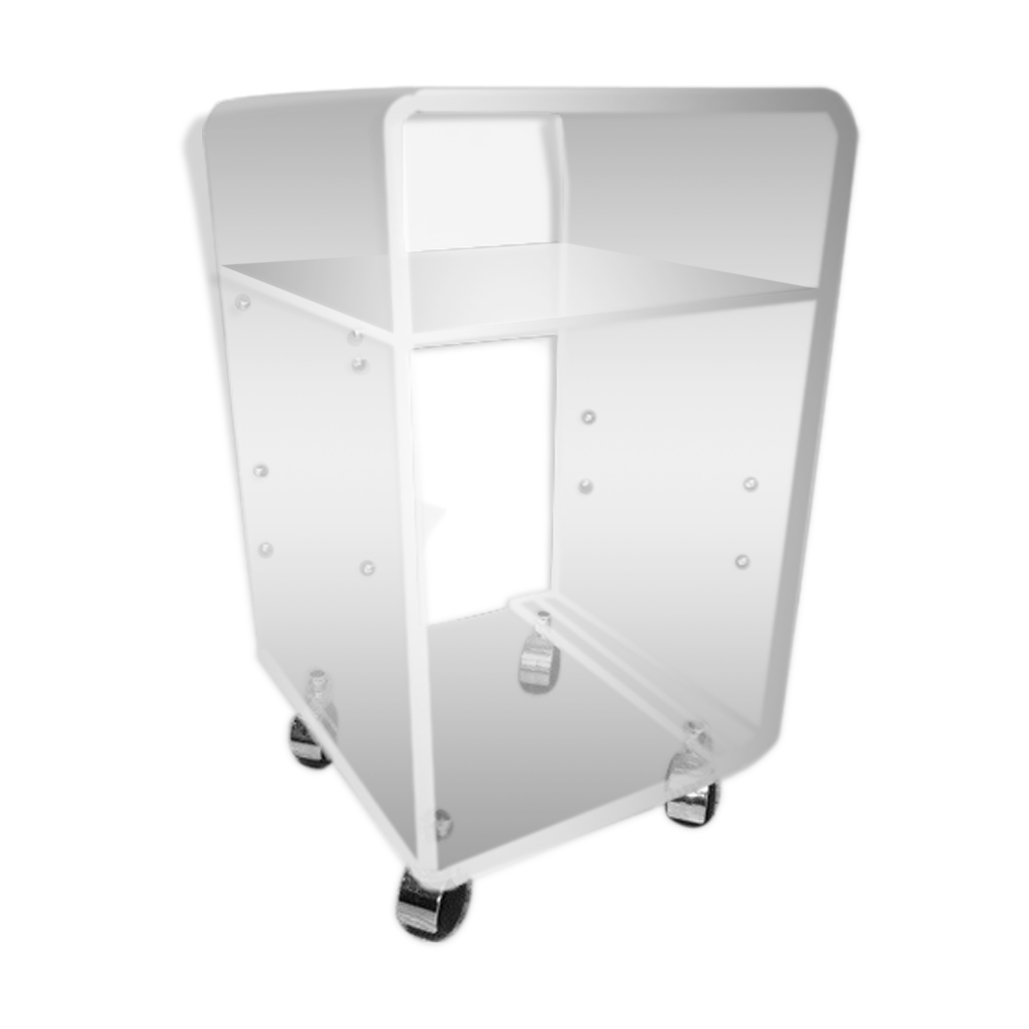 1970 plexiglass rolling side table