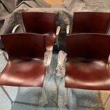 set of 4 Cam el léon bridge armchairs Starck finish for Kartell rare mahogany/chrome finish