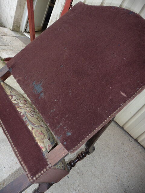 Armchair Louis XIII tapestry small point