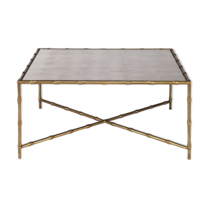 Table bambou verre églomisé