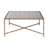 Table bambou verre églomisé