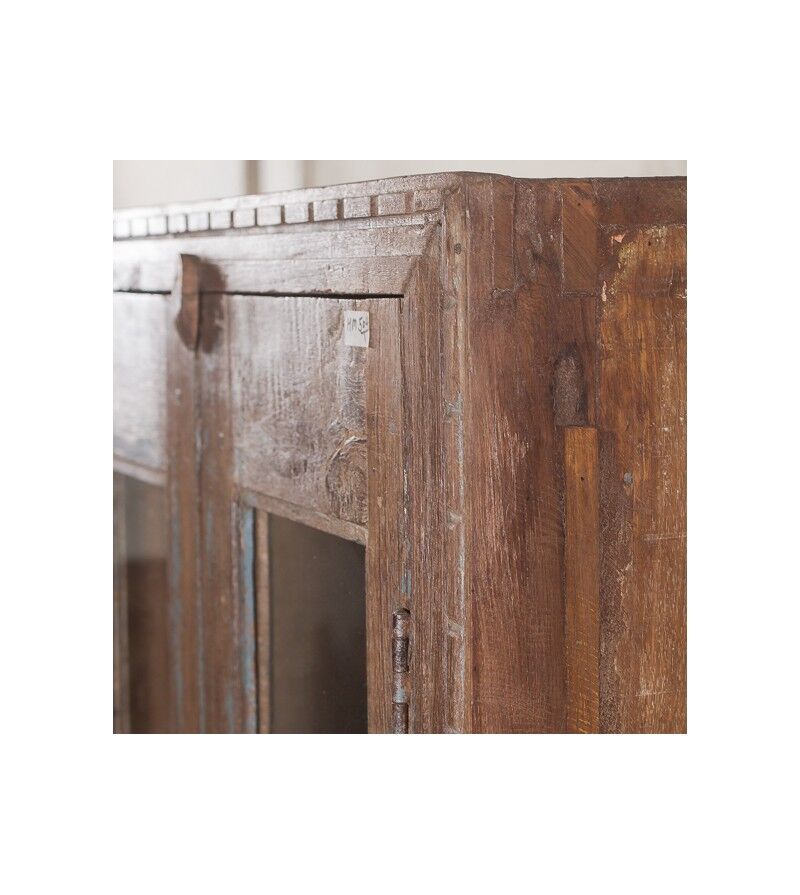 Blue patina glazed cabinet