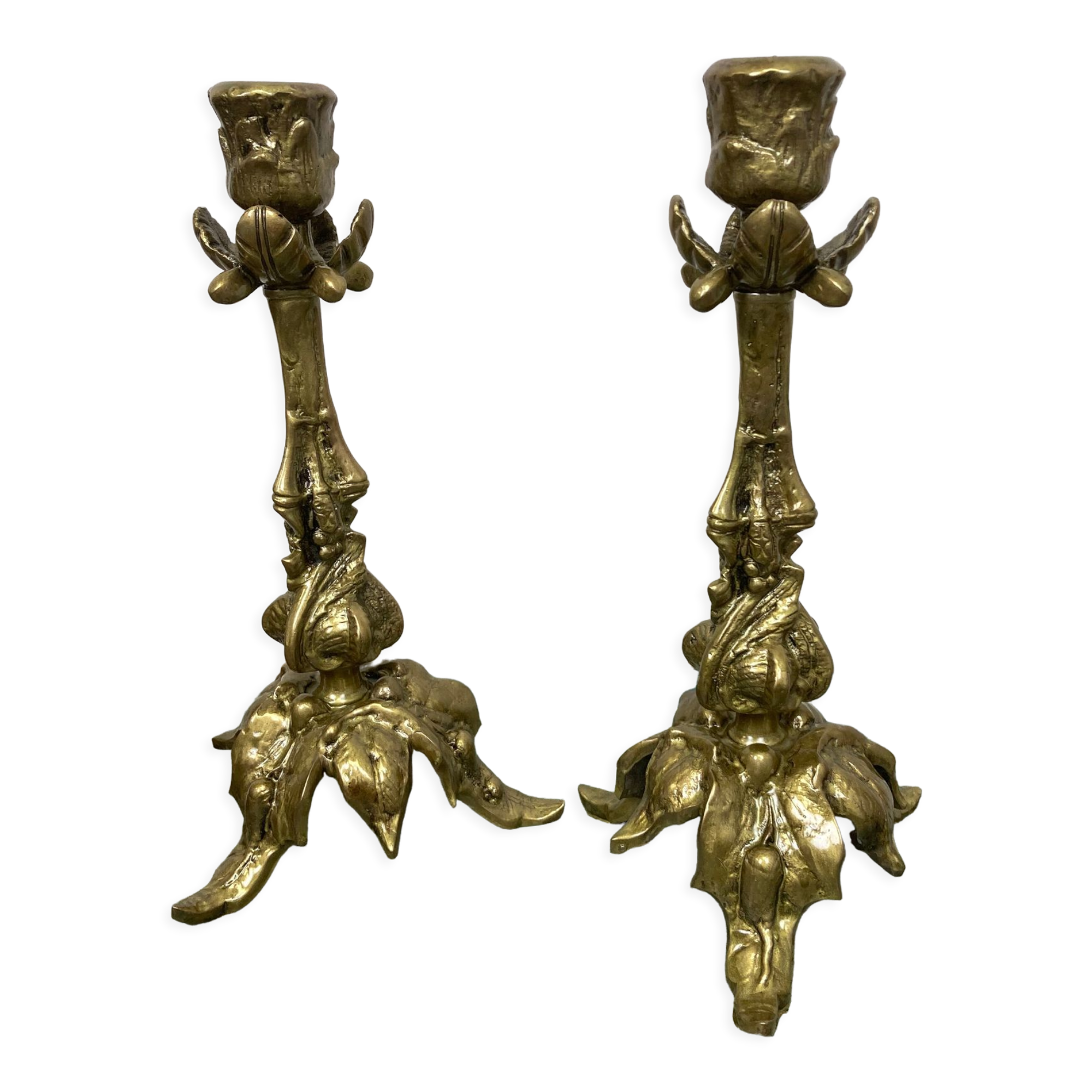 Pair of antique candle holders