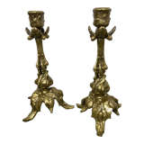 Pair of antique candle holders