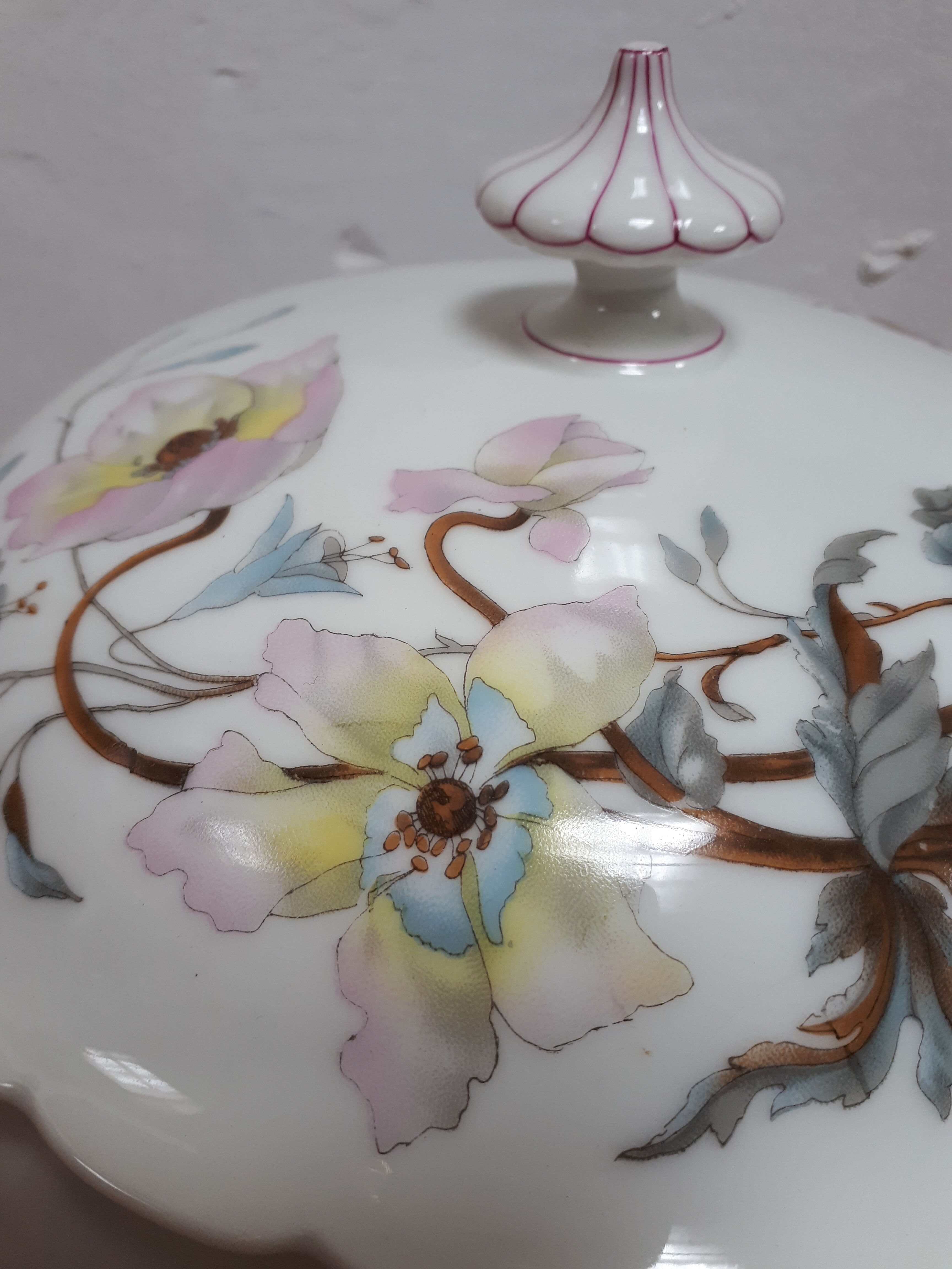 Vegetable soup tubeware XIX th flowers Grand Dépot Drouot