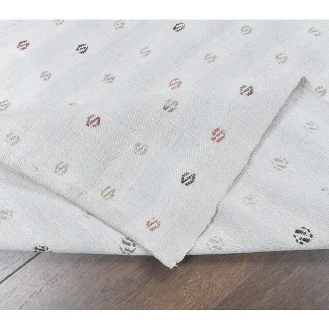 1970s White Handwoven Vintage Turkish Wool Flatweave Kilim Rug 157x188