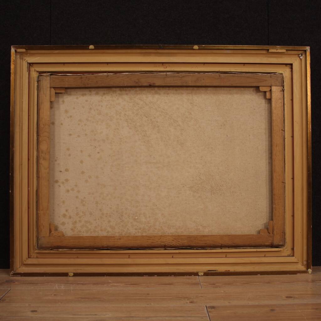 Signed painting still life with flowers and fruit from the 20th century