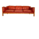 Canapé vintage suédois des années 70 en cuir cognac pour 3 personnes.
