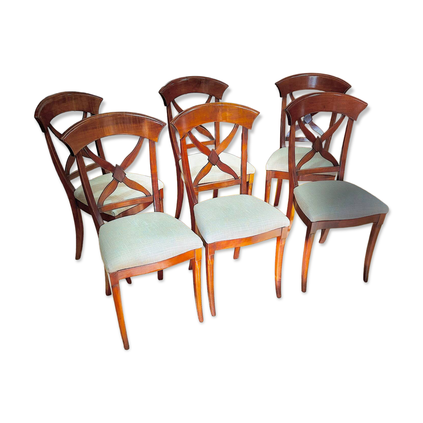 Set of 6 cherry wood chairs