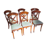 Set of 6 cherry wood chairs