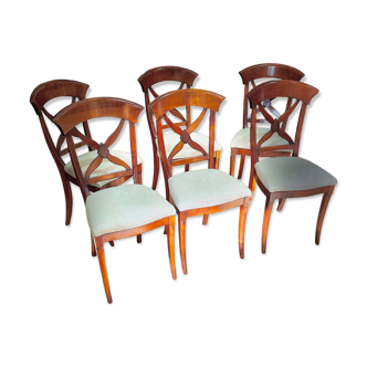 Set of 6 cherry wood chairs