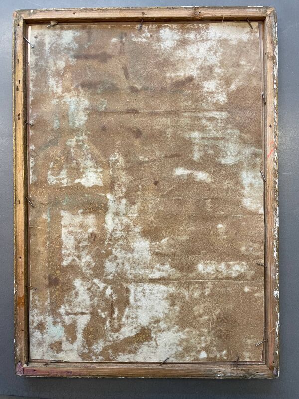 Tableau peinture ancienne nature morte à la bouteille XXe