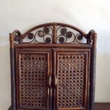 Vintage rattan wall shelf
