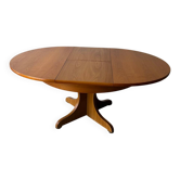 Table à manger extensible ronde à piètement en croix