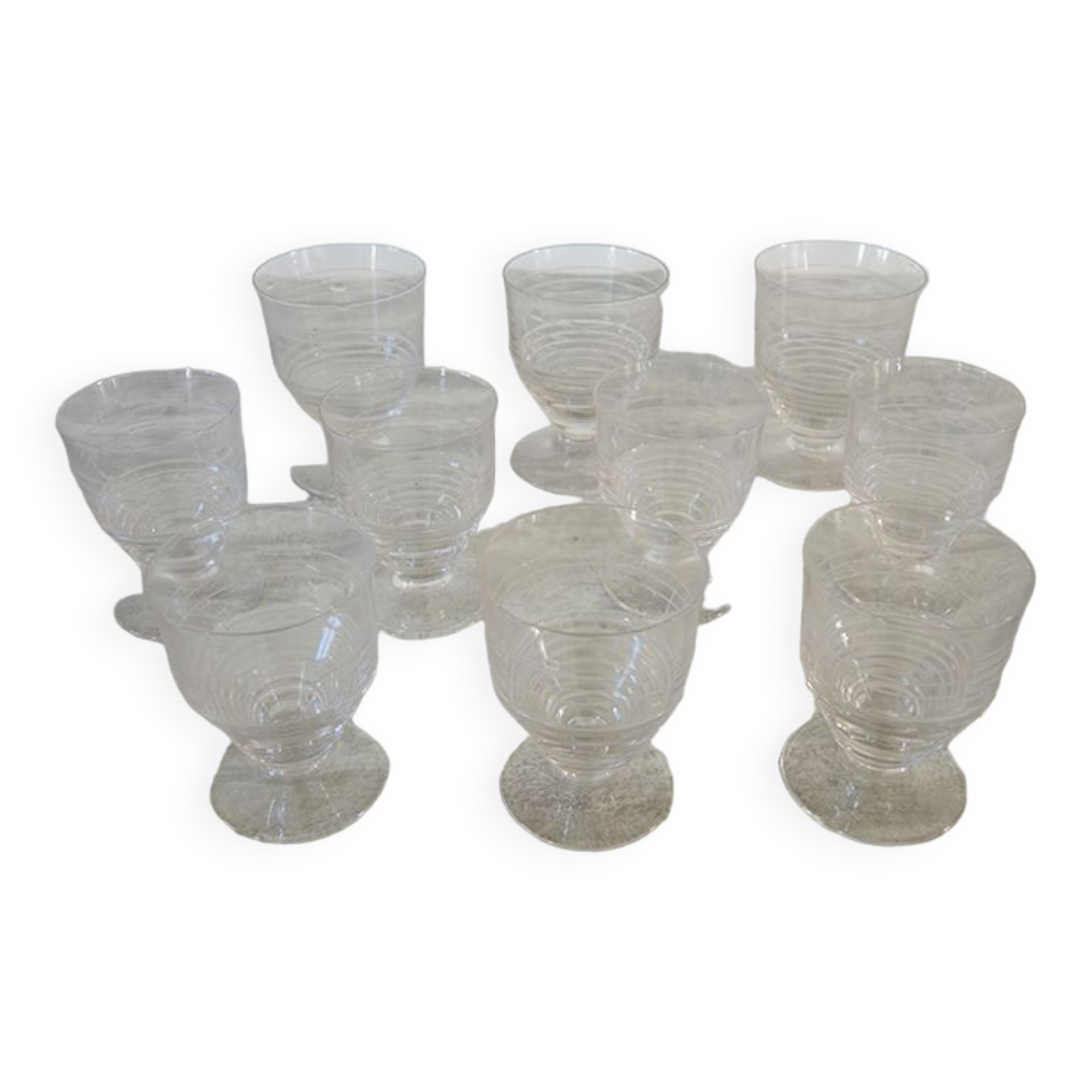 10 old art deco stemware