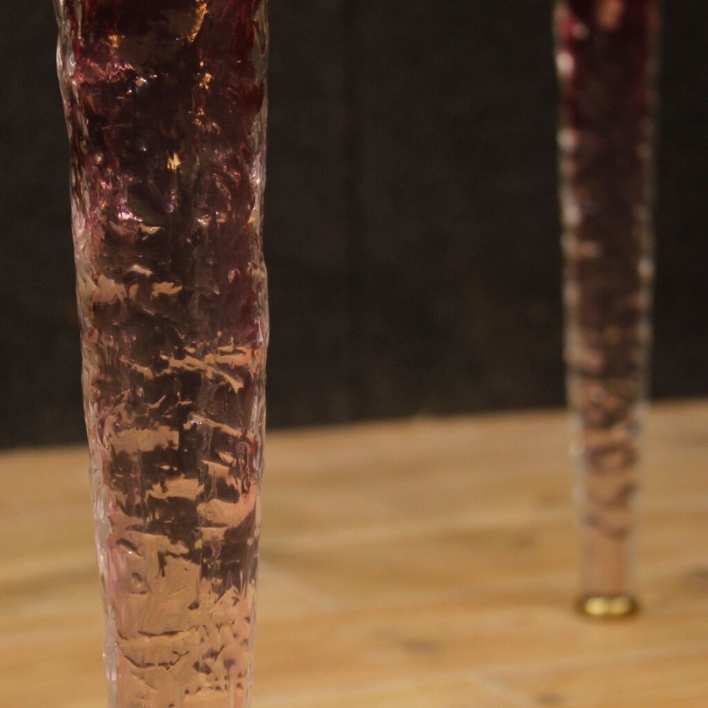 Italian design coffee table in crystal and brass