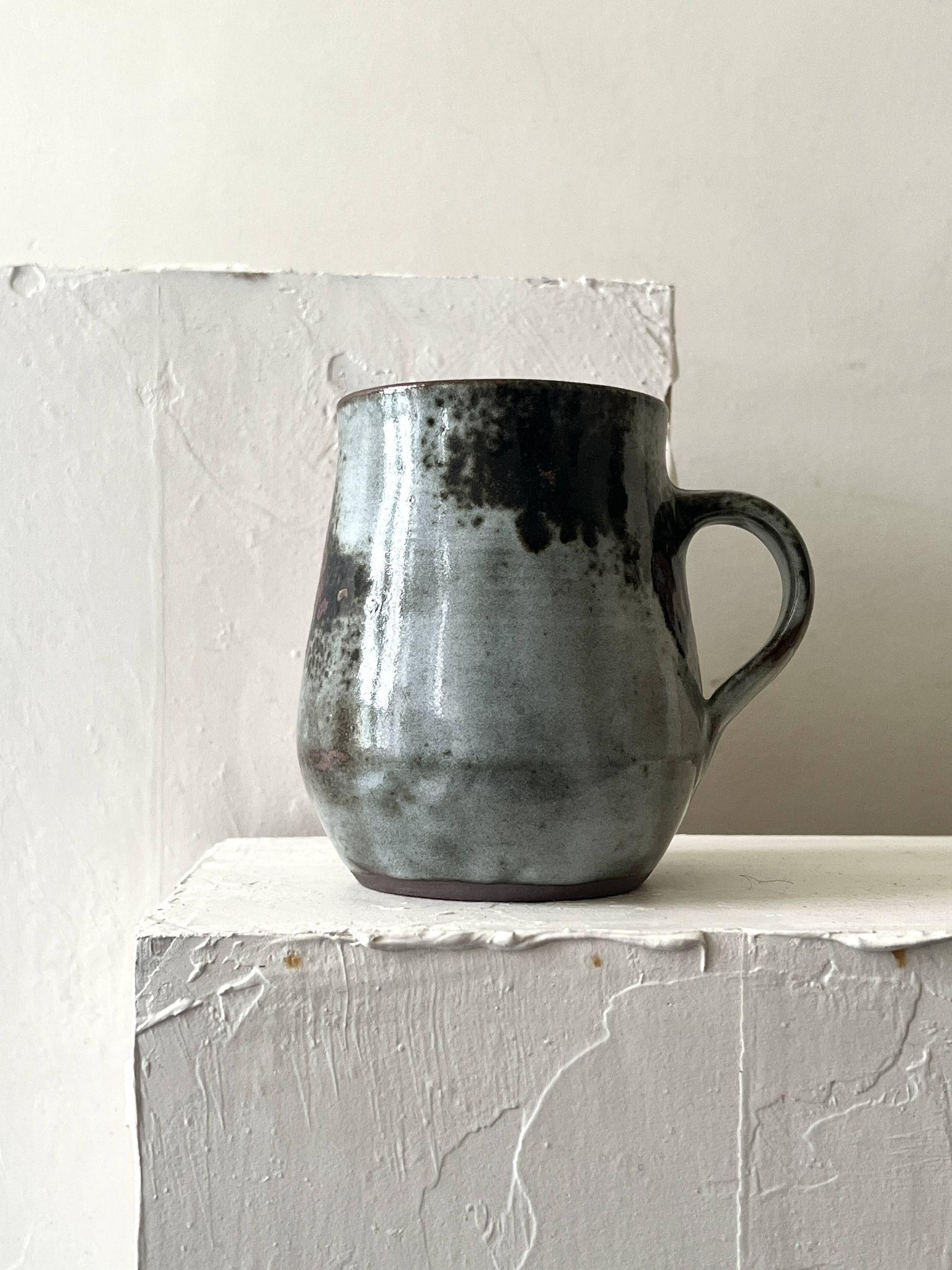 Vase céramique Grés du Loir émaillé et signé, Chantal & Thierry Robert 1970