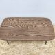 Solid oak oval coffee table with steel pin legs