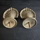 Pair of bronze curtain rod finials in the Napoléon III style with a palmette design.
