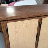 Old fridge behind wooden bar