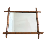 Mirror turned wood vintage bamboo