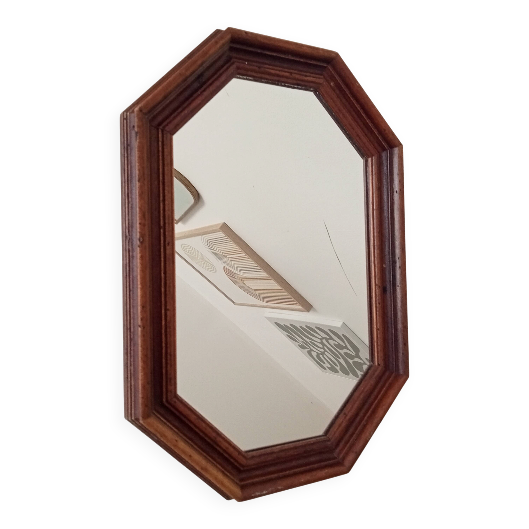 Vintage octagonal mirror from the 1960s.