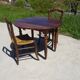 Antique walnut console table with honey spoon legs.