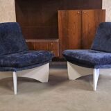 2 chaises longues en contreplaqué, style metz & co