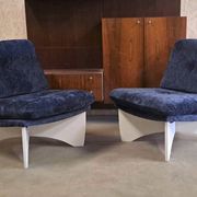 2 plywood loungers, metz & co style