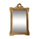Miroir trumeau ancien de cheminée en bois doré 125x80