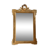 Antique gilded wood fireplace trumeau mirror 125x80