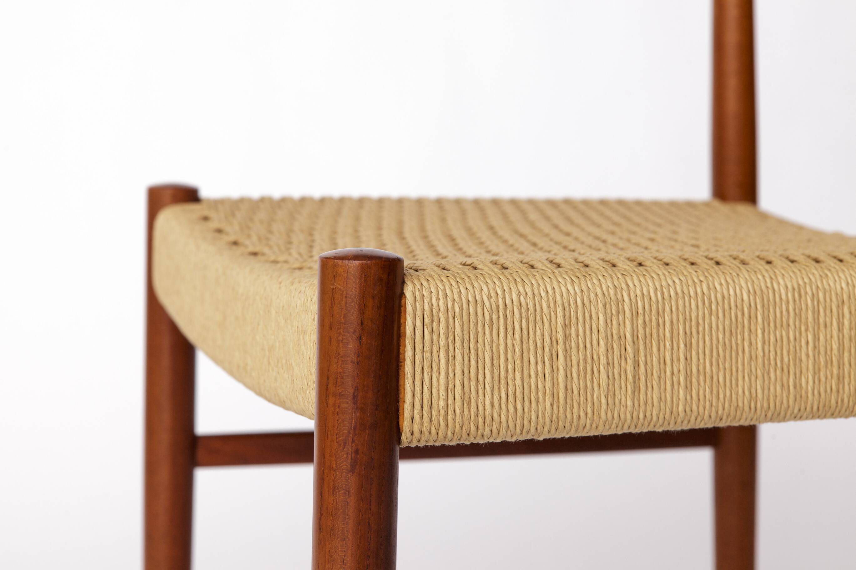 1960s Danish Dining Chair – Teak Wood Frame with Danish Cord Seat – Vintage