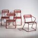 Antique red garden chairs (c.1920). Set of 4 pieces #37