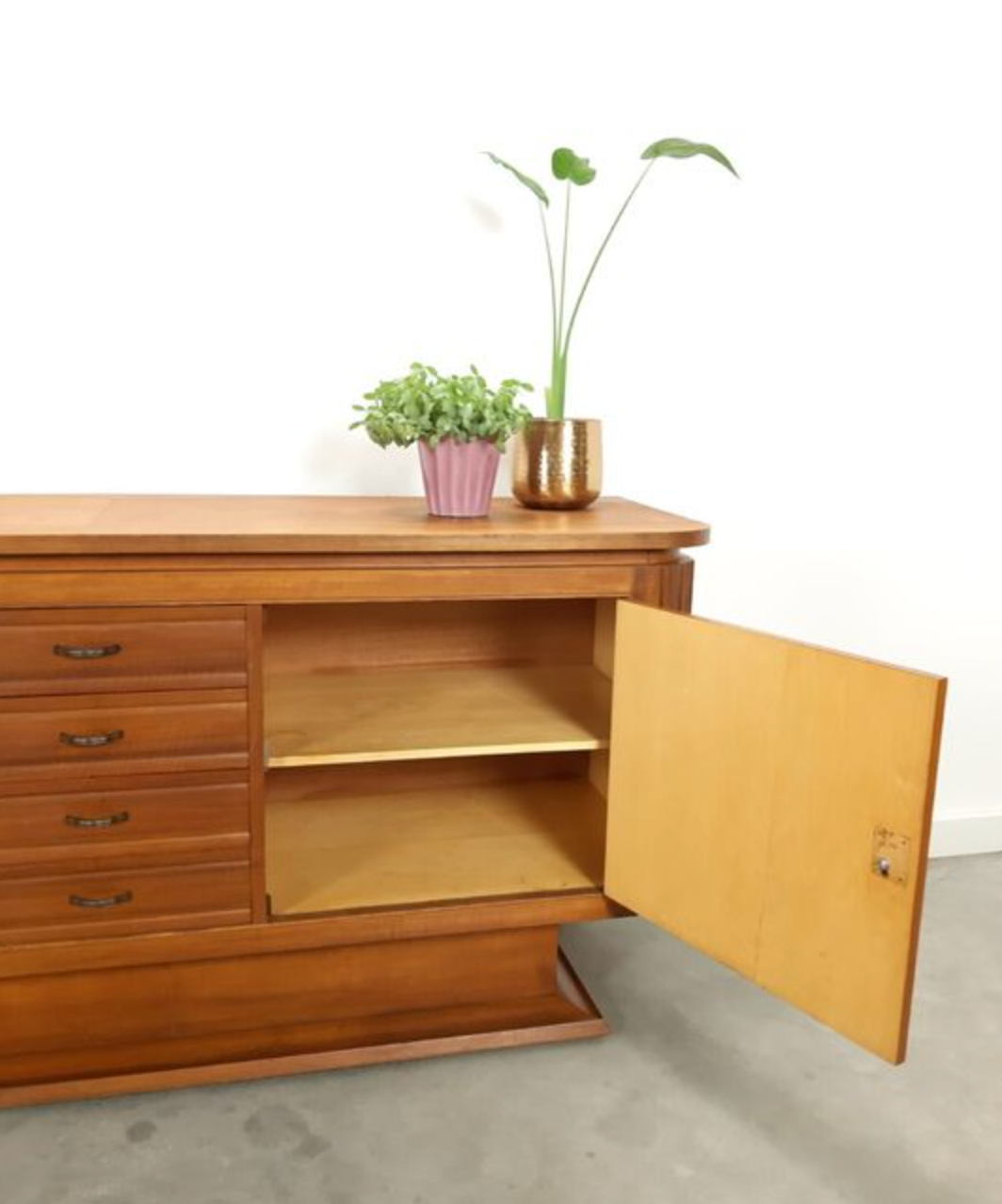 Vintage art deco wooden enfilade with drawers