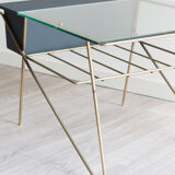 Glass and metal coffee table