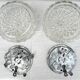 Pair of round ceiling lights in chiseled glass