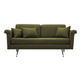 Canapé vert, design italien, années 1960, production : Italie
