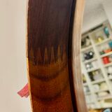 Teak vintage wall mirror, 60s mid century modern wood mirror made in italy