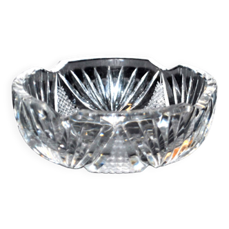 Vintage Bohemian cut crystal ashtray 11.5cm