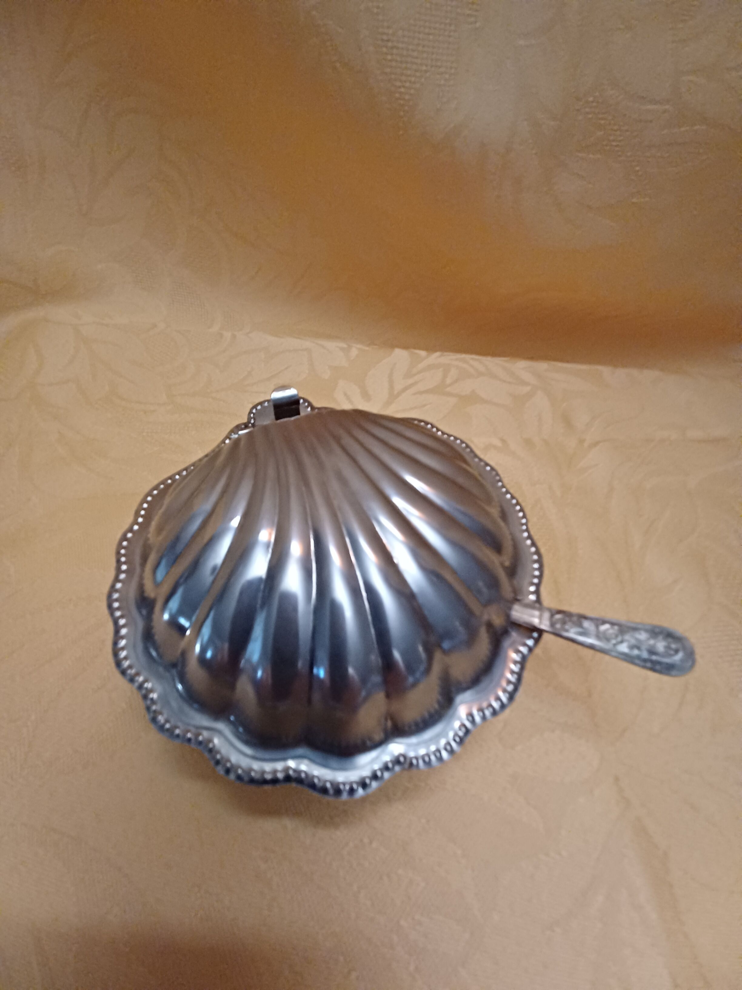 Beurrier Coquillage inox et verre