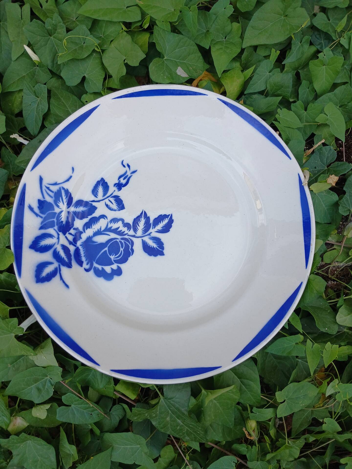 Large round antique Badonviller plate