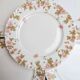 Set of 6 vintage French porcelain plates – pink floral design