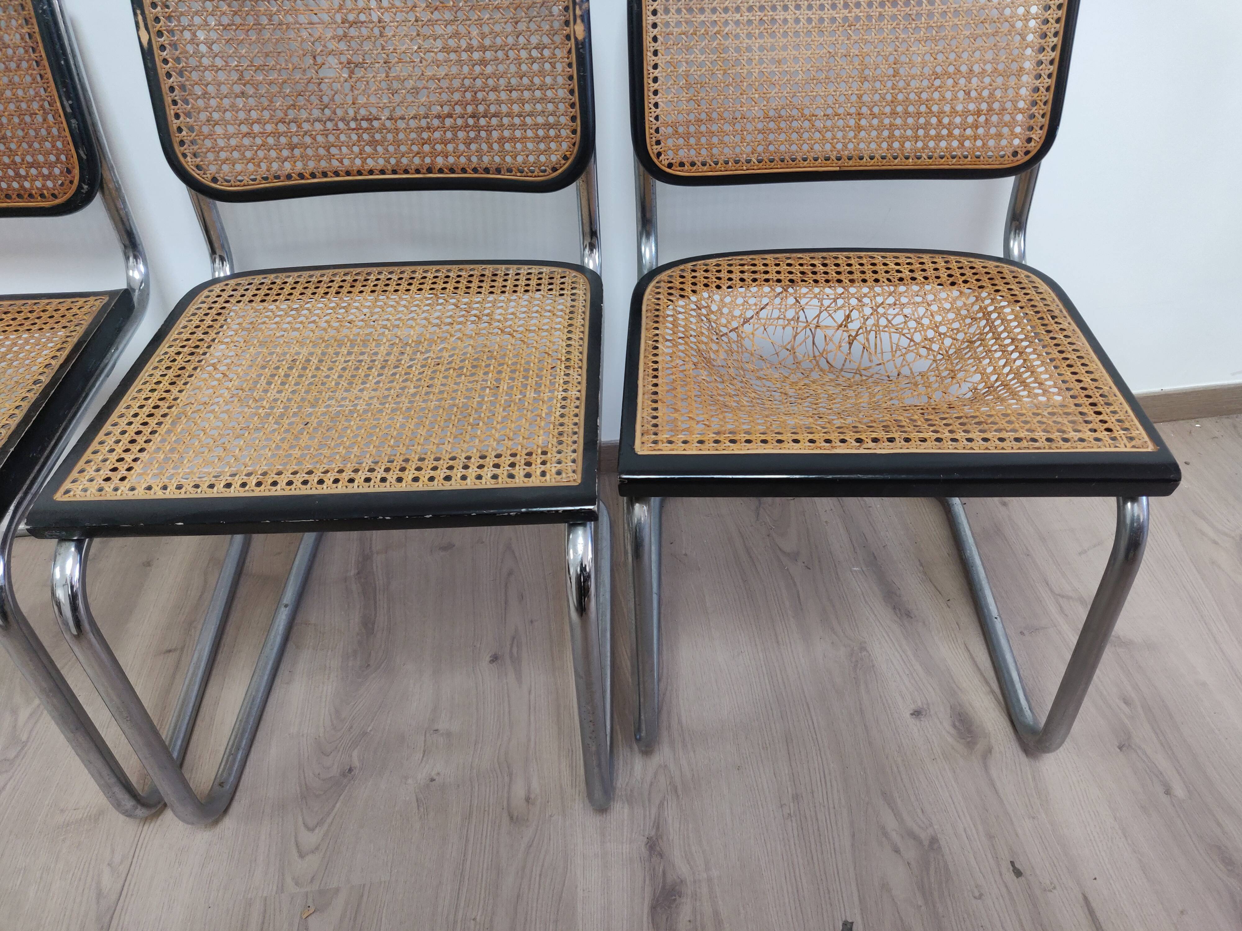 Trio de chaises par marcel breuer modele b 32
