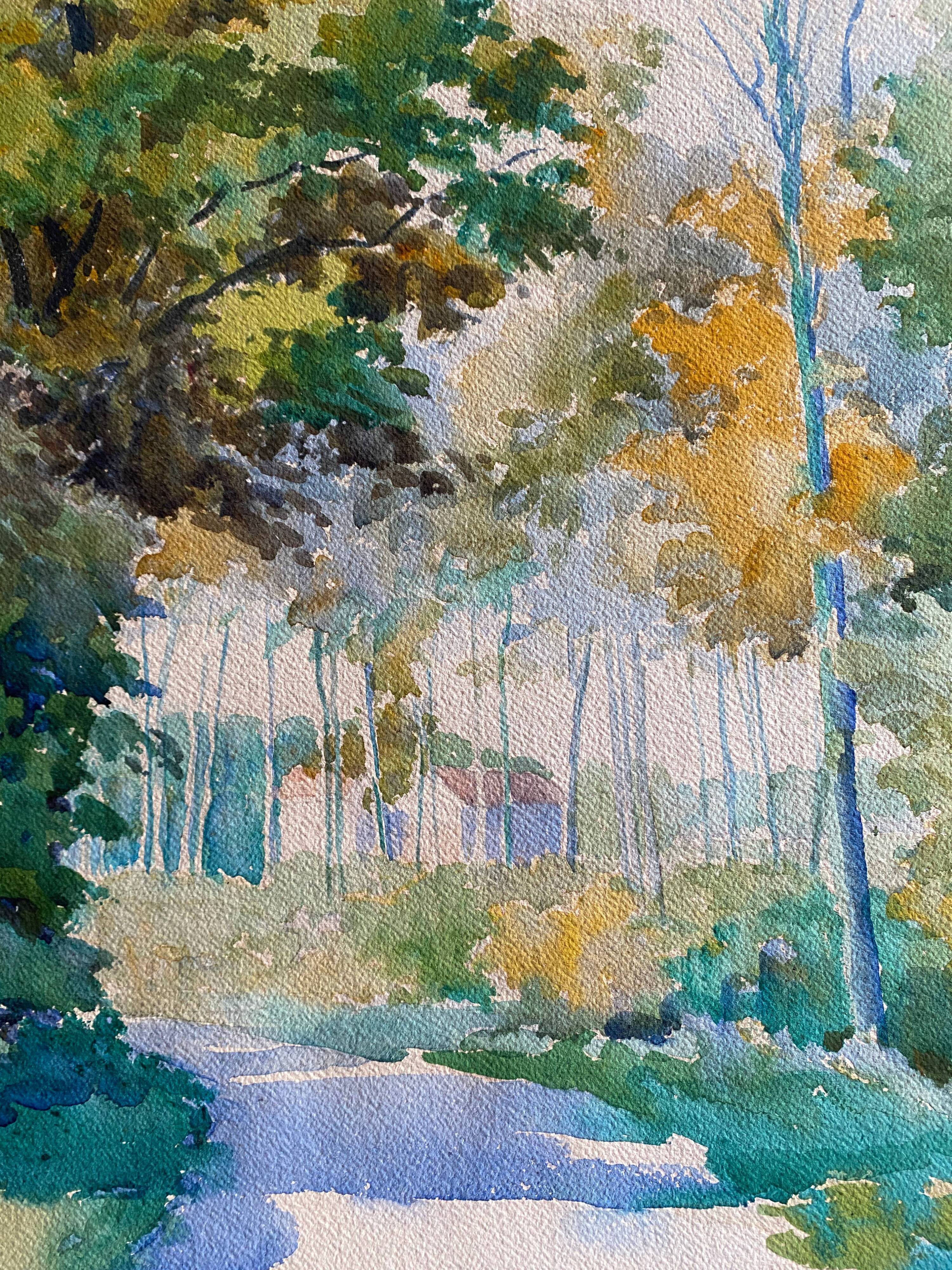 Watercolor painting signed Andrée Chameron (1894-1985)