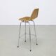 3x bar stool in rattan and chrome by rohé noordwolde, 1960s