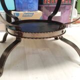 Round coffee table in wrought iron and marble