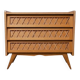 Commode rotin scandinave pieds compas - Vintage 1960