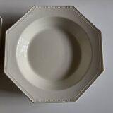 Set of 5 octagonal pearl plates from Creil Montereau.