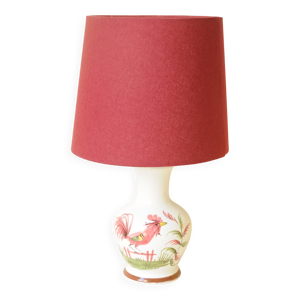 lampe décor coq en céramique