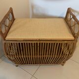 Vintage rattan toy chest